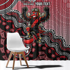 Personalized Essendon Bombers Mascot Window Curtain Aboriginal Dot Art Style Vibrant Indigenous Pattern Design