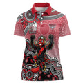 Personalized Essendon Bombers Mascot Women Polo Shirt Aboriginal Dot Art Style Vibrant Indigenous Pattern Design