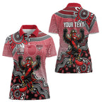 Personalized Essendon Bombers Mascot Women Polo Shirt Aboriginal Dot Art Style Vibrant Indigenous Pattern Design