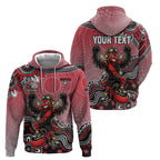 Personalized Essendon Bombers Mascot Zip Hoodie Aboriginal Dot Art Style Vibrant Indigenous Pattern Design