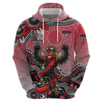 Personalized Essendon Bombers Mascot Zip Hoodie Aboriginal Dot Art Style Vibrant Indigenous Pattern Design