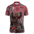 Personalized Essendon Bombers Mascot Zipper Polo Shirt Aboriginal Dot Art Style Vibrant Indigenous Pattern Design