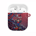 Personalized Melbourne Demons Football Mascot AirPods Case Aboriginal Dot Art Style Vibrant Indigenous Pattern Design
