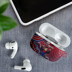Personalized Melbourne Demons Football Mascot AirPods Case Aboriginal Dot Art Style Vibrant Indigenous Pattern Design