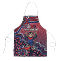 Personalized Melbourne Demons Football Mascot Apron Aboriginal Dot Art Style Vibrant Indigenous Pattern Design