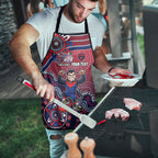 Personalized Melbourne Demons Football Mascot Apron Aboriginal Dot Art Style Vibrant Indigenous Pattern Design