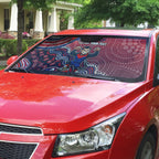 Personalized Melbourne Demons Football Mascot Auto Sun Shade Aboriginal Dot Art Style Vibrant Indigenous Pattern Design
