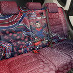 Personalized Melbourne Demons Football Mascot Back Car Seat Cover Aboriginal Dot Art Style Vibrant Indigenous Pattern Design