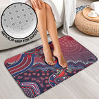 Personalized Melbourne Demons Football Mascot Bathroom Set Aboriginal Dot Art Style Vibrant Indigenous Pattern Design