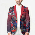 Personalized Melbourne Demons Football Mascot Blazer Aboriginal Dot Art Style Vibrant Indigenous Pattern Design