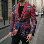 Personalized Melbourne Demons Football Mascot Blazer Aboriginal Dot Art Style Vibrant Indigenous Pattern Design