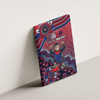 Personalized Melbourne Demons Football Mascot Canvas Wall Art Aboriginal Dot Art Style Vibrant Indigenous Pattern Design