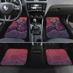 Personalized Melbourne Demons Football Mascot Car Mats Aboriginal Dot Art Style Vibrant Indigenous Pattern Design
