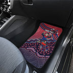 Personalized Melbourne Demons Football Mascot Car Mats Aboriginal Dot Art Style Vibrant Indigenous Pattern Design