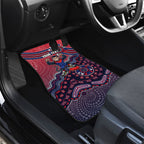 Personalized Melbourne Demons Football Mascot Car Mats Aboriginal Dot Art Style Vibrant Indigenous Pattern Design