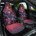 Personalized Melbourne Demons Football Mascot Car Seat Cover Aboriginal Dot Art Style Vibrant Indigenous Pattern Design