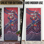 Personalized Melbourne Demons Football Mascot Door Cover Aboriginal Dot Art Style Vibrant Indigenous Pattern Design