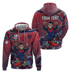 Personalized Melbourne Demons Football Mascot Hoodie Aboriginal Dot Art Style Vibrant Indigenous Pattern Design