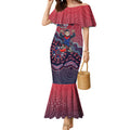 Personalized Melbourne Demons Football Mascot Mermaid Dress Aboriginal Dot Art Style Vibrant Indigenous Pattern Design