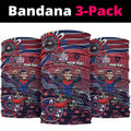 Personalized Melbourne Demons Football Mascot Neck Gaiter Aboriginal Dot Art Style Vibrant Indigenous Pattern Design