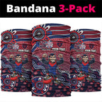 Personalized Melbourne Demons Football Mascot Neck Gaiter Aboriginal Dot Art Style Vibrant Indigenous Pattern Design