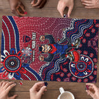 Personalized Melbourne Demons Football Mascot Puzzle Aboriginal Dot Art Style Vibrant Indigenous Pattern Design