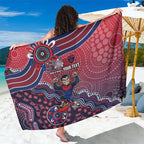 Personalized Melbourne Demons Football Mascot Sarong Aboriginal Dot Art Style Vibrant Indigenous Pattern Design