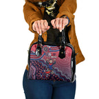 Personalized Melbourne Demons Football Mascot Shoulder Handbag Aboriginal Dot Art Style Vibrant Indigenous Pattern Design