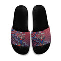 Personalized Melbourne Demons Football Mascot Slide Sandals Aboriginal Dot Art Style Vibrant Indigenous Pattern Design