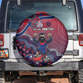 Personalized Melbourne Demons Football Mascot Spare Tire Cover Aboriginal Dot Art Style Vibrant Indigenous Pattern Design