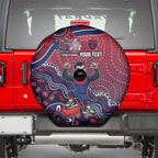 Personalized Melbourne Demons Football Mascot Spare Tire Cover Aboriginal Dot Art Style Vibrant Indigenous Pattern Design