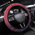 Melbourne Demons Football Mascot Steering Wheel Cover Aboriginal Dot Art Style Vibrant Indigenous Pattern Design