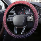 Melbourne Demons Football Mascot Steering Wheel Cover Aboriginal Dot Art Style Vibrant Indigenous Pattern Design