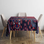 Personalized Melbourne Demons Football Mascot Tablecloth Aboriginal Dot Art Style Vibrant Indigenous Pattern Design