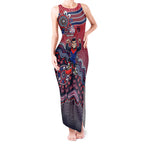Personalized Melbourne Demons Football Mascot Tank Maxi Dress Aboriginal Dot Art Style Vibrant Indigenous Pattern Design