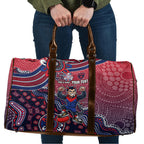 Personalized Melbourne Demons Football Mascot Travel Bag Aboriginal Dot Art Style Vibrant Indigenous Pattern Design