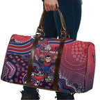 Personalized Melbourne Demons Football Mascot Travel Bag Aboriginal Dot Art Style Vibrant Indigenous Pattern Design
