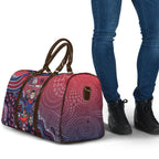 Personalized Melbourne Demons Football Mascot Travel Bag Aboriginal Dot Art Style Vibrant Indigenous Pattern Design