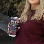 Personalized Melbourne Demons Football Mascot Tumbler Cup Aboriginal Dot Art Style Vibrant Indigenous Pattern Design