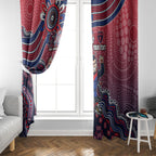 Personalized Melbourne Demons Football Mascot Window Curtain Aboriginal Dot Art Style Vibrant Indigenous Pattern Design
