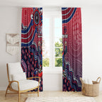 Personalized Melbourne Demons Football Mascot Window Curtain Aboriginal Dot Art Style Vibrant Indigenous Pattern Design