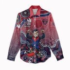 Personalized Melbourne Demons Football Mascot Women Casual Shirt Aboriginal Dot Art Style Vibrant Indigenous Pattern Design