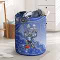 Personalized Kangaroos Football Mascot Laundry Basket Aboriginal Dot Art Style Vibrant Indigenous Pattern Design