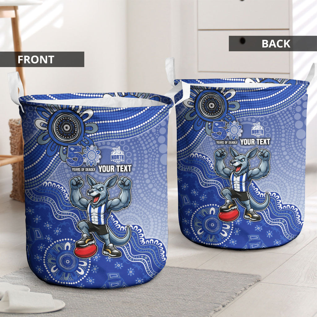 Personalized Kangaroos Football Mascot Laundry Basket Aboriginal Dot Art Style Vibrant Indigenous Pattern Design