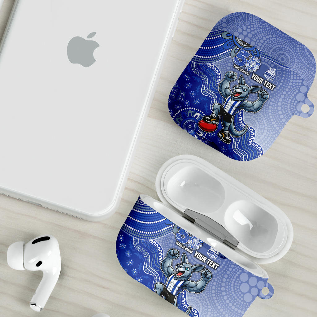 Personalized Kangaroos Football Mascot AirPods Case Aboriginal Dot Art Style Vibrant Indigenous Pattern Design