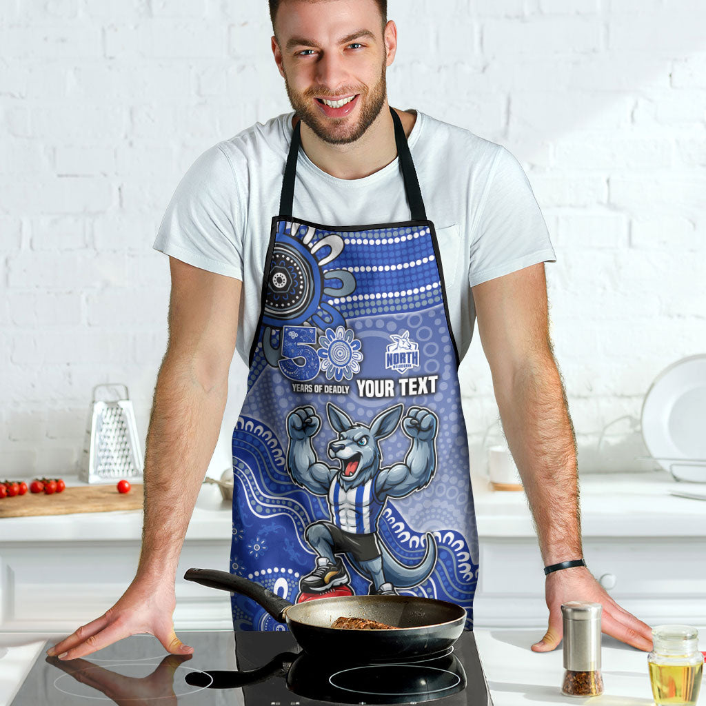 Personalized Kangaroos Football Mascot Apron Aboriginal Dot Art Style Vibrant Indigenous Pattern Design