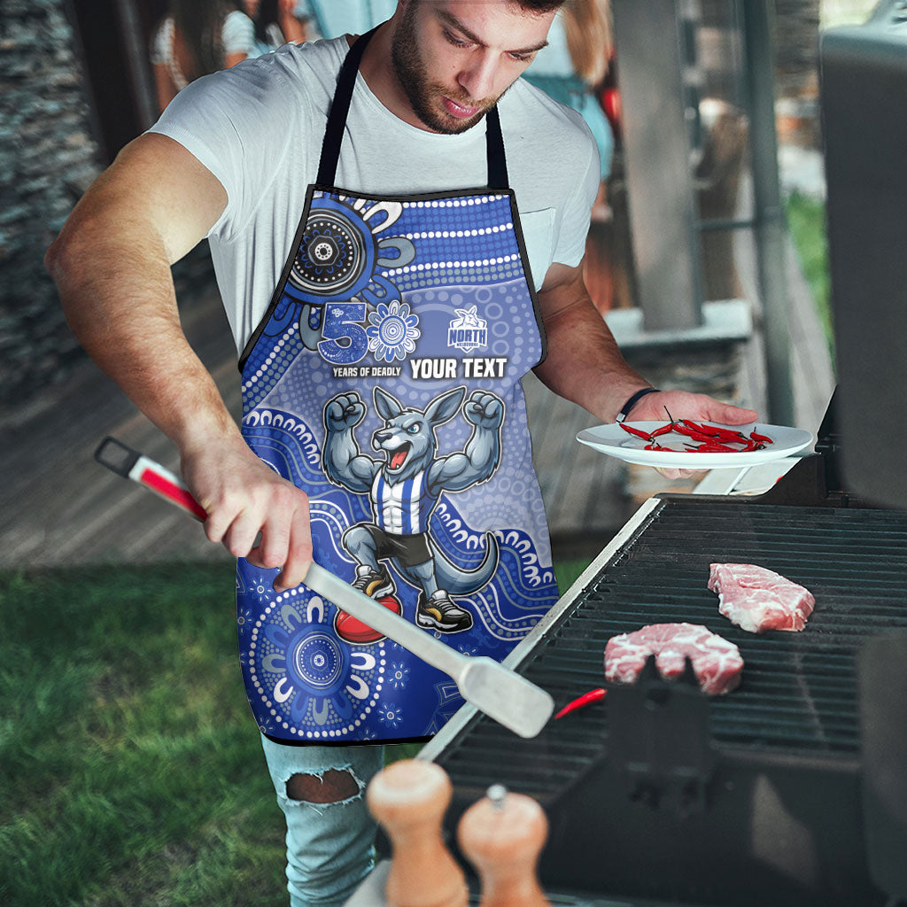 Personalized Kangaroos Football Mascot Apron Aboriginal Dot Art Style Vibrant Indigenous Pattern Design