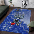 Personalized Kangaroos Football Mascot Area Rug Aboriginal Dot Art Style Vibrant Indigenous Pattern Design