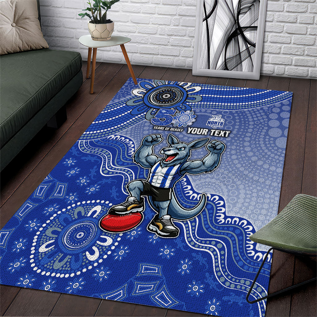 Personalized Kangaroos Football Mascot Area Rug Aboriginal Dot Art Style Vibrant Indigenous Pattern Design