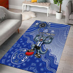 Personalized Kangaroos Football Mascot Area Rug Aboriginal Dot Art Style Vibrant Indigenous Pattern Design